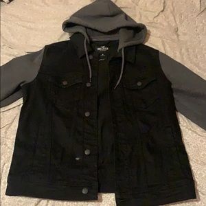 Hollister hoodie jean jacket black